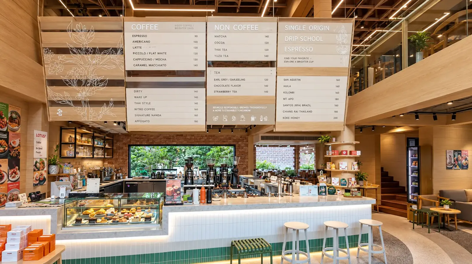 Coffee bar and menu